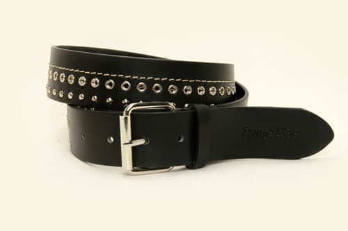 a men_s belt with meatal eyelet puching